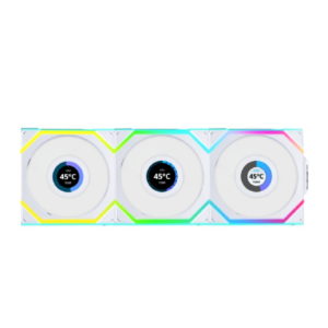 Lian Li UNI FAN SL Wireless LCD (Reverse Blade) 120 White Triple Pack With Controller | G99.12RSLLCD1W3W.00