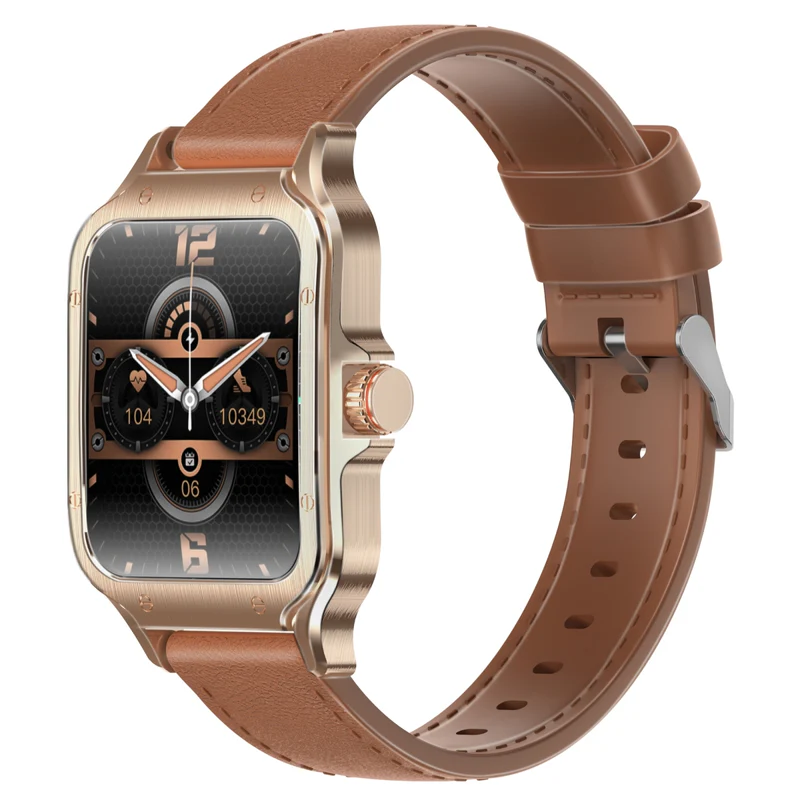 Promate ActivLife™ Curved AMOLED Screen Smartwatch with BT Calling, Gold | XWatch-RM.GOLD