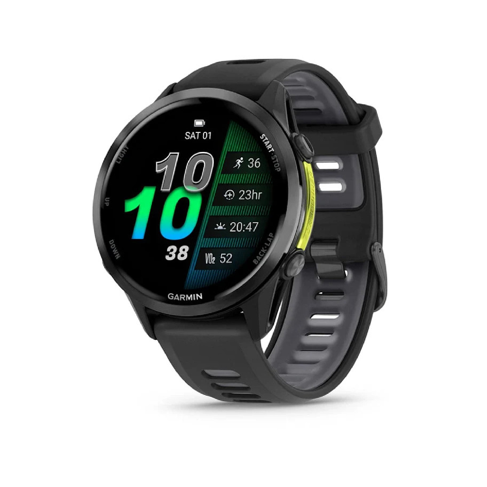 Garmin Forerunner 970 Smart Watch- Carbon Grey DLC Titanium with Black Case and Black/Translucent Whitestone Band | 010-02969