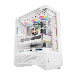 DarkFlash ATX PC Case With 4 ARGB Fans - White | DY460