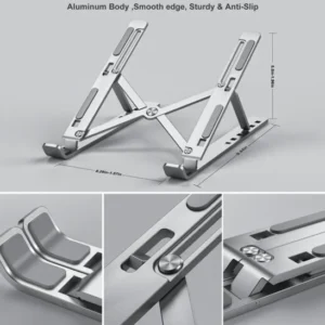 N3 Adjustable Aluminum Laptop & iPad Stand - Silver | PA00219-N3