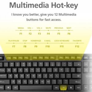 Micropack Compact Wired Keyboard, Black | K206