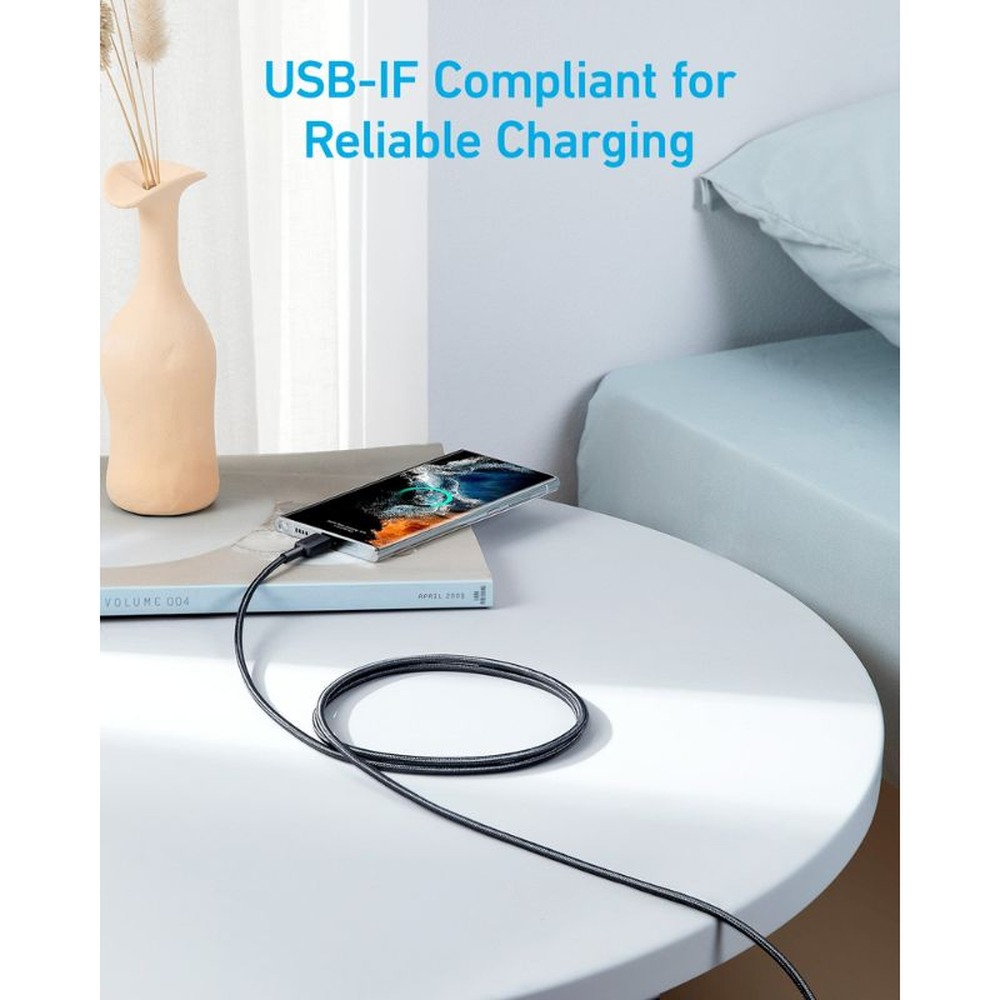 Anker USB-C Cable Black Braided 60W | ANK-322-USB-C-USB-C-1D2D
