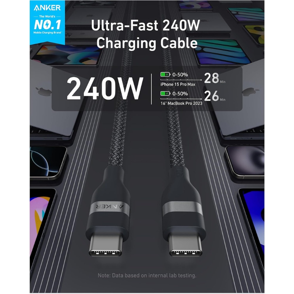 Anker USB-C to USB-C Cable 240W Braided | ANK-USB-C-USB-C-240W-AD8D