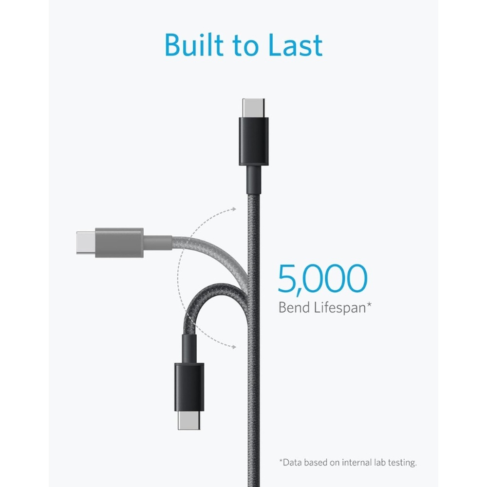 Anker USB-C to USB-C Cable Black 60W | ANK-NYLON-USB-C-USB-C-AEB5