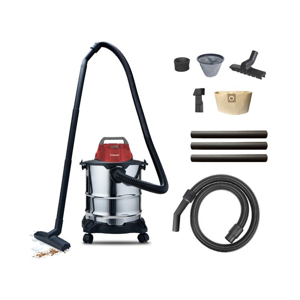 Beper Wet And Dry Vacuum Cleaner Capacity Of 20L, 1000W, 5M Cable, 2-In-1 Crevice Nozzle, Paper Bag | BEP-P202ASP300