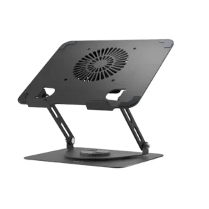 Green Lion Adjustable Laptop Stand with Cooling Fan - Black | GNAD360STDBK