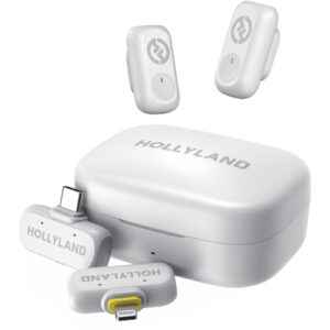 Hollyland LARK A1 Combo Wireless Lavalier Microphone Kit for iPhone & Android - White (2TX + USB-C RX + Lightning RX + Charging Case)
