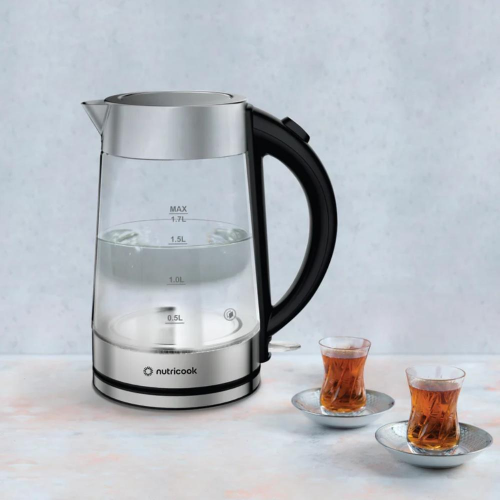 Nutricook Electric Glass Kettle – 1.7L, Double-Wall, Heavy-Duty Design, Elite Durability | NC-GK100
