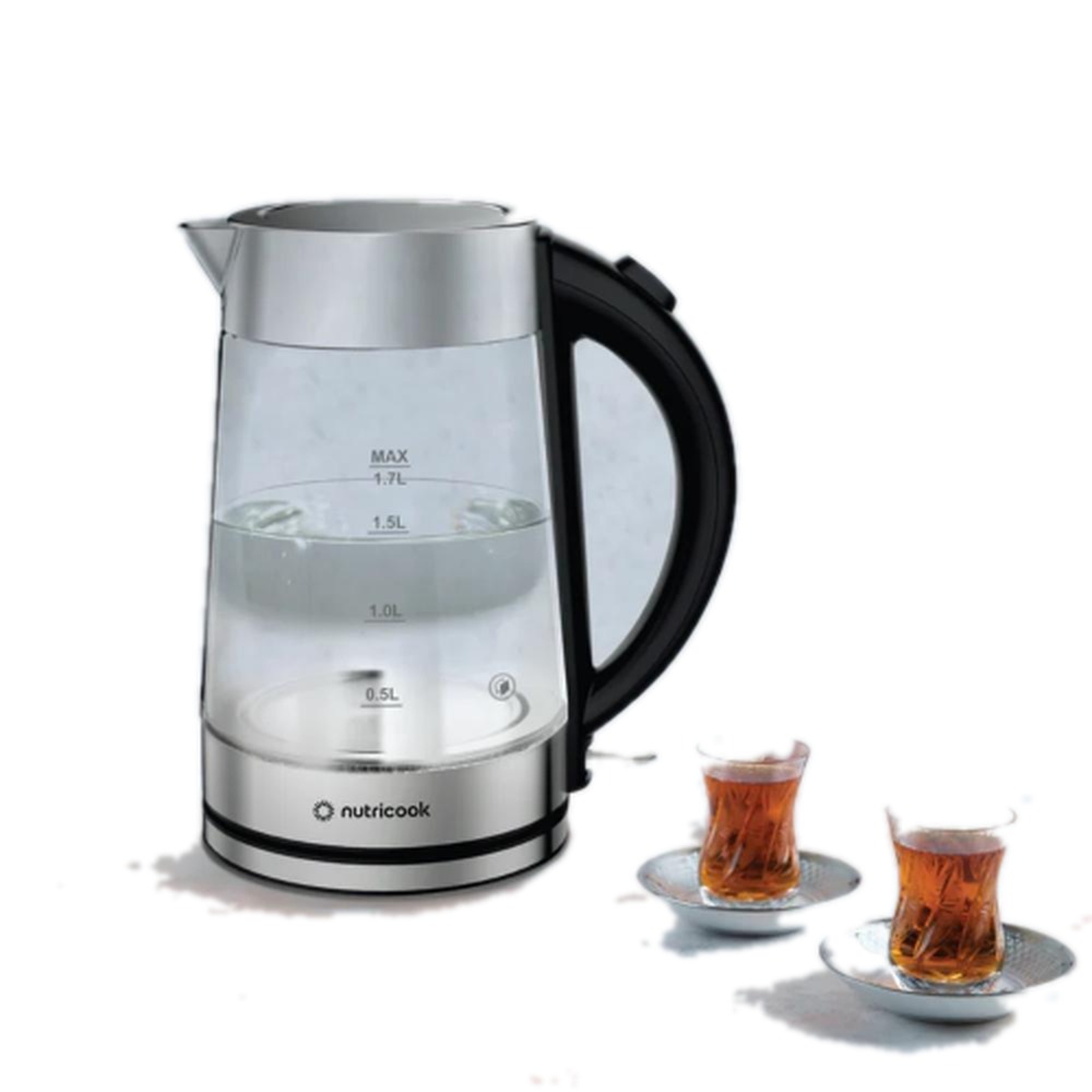 Nutricook Electric Glass Kettle – 1.7L, Double-Wall, Heavy-Duty Design, Elite Durability | NC-GK100