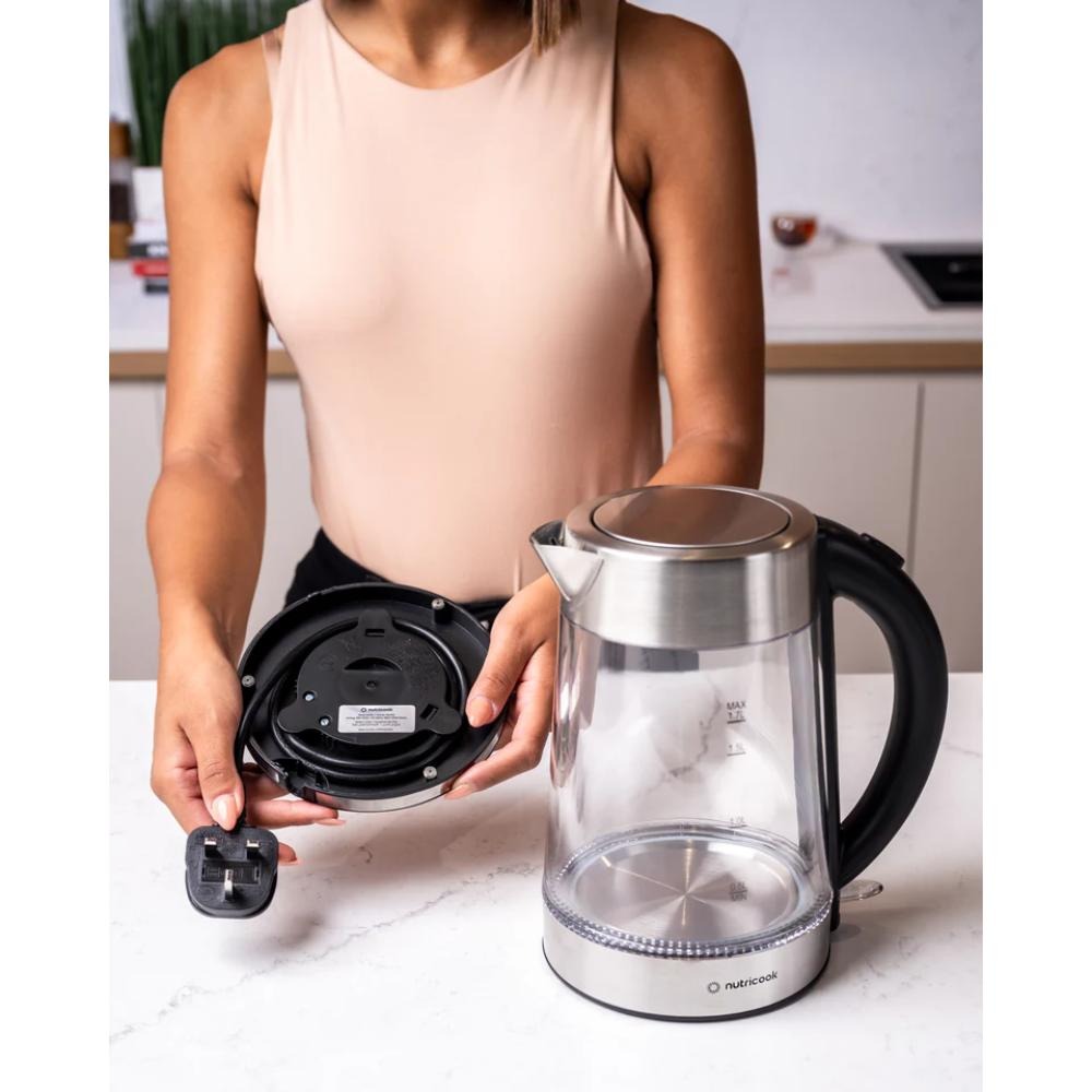 Nutricook Electric Glass Kettle – 1.7L, Double-Wall, Heavy-Duty Design, Elite Durability | NC-GK100