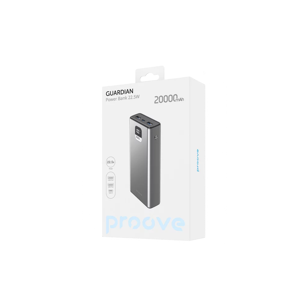 Proove Guardian 22.5W 20000mAh Power Bank - Gray | PBG222210004